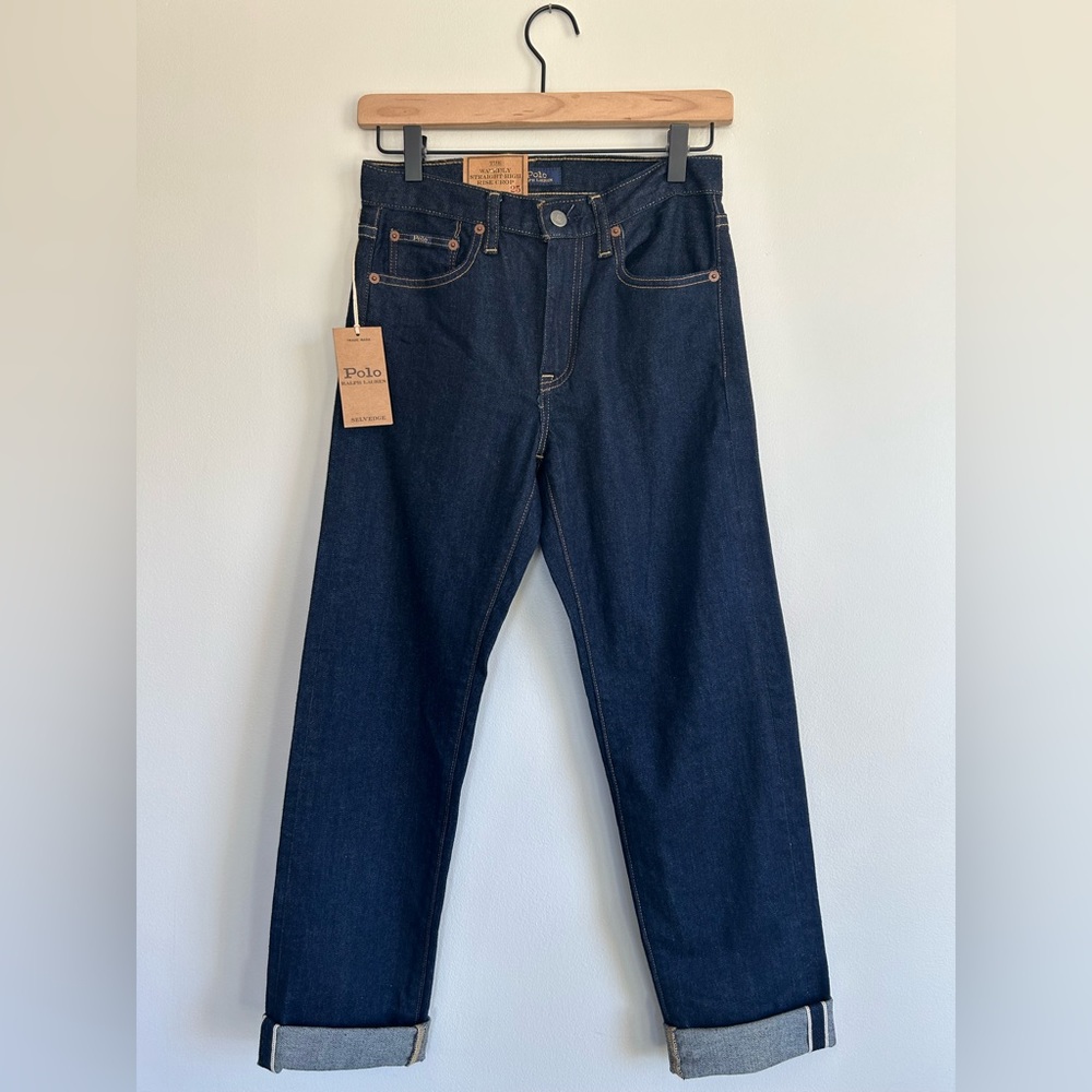 NWT Polo Ralph Lauren Selvedge Waverly Straight High Rise Crop Size 25